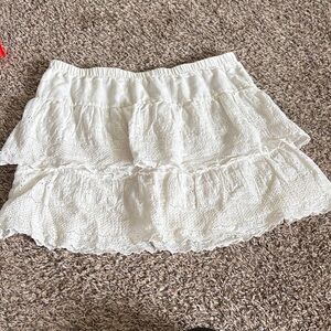 Old Navy White Tiered Mini Skirt